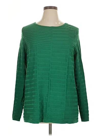 Pre-owned Chico's Pullover Sweater In Green