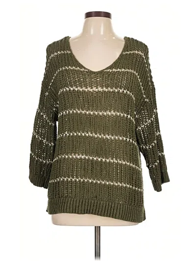 Pre-owned Chico's Pullover Sweater In Green