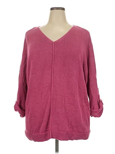 Pre-owned Chico's Pullover Sweater In Pink