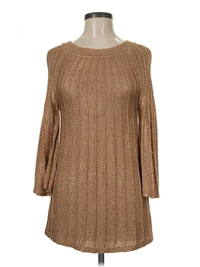 Pre-owned Chico's Pullover Sweater In Tan