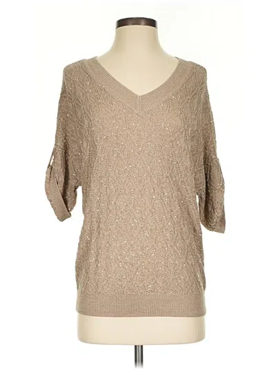 Pre-owned Chico's Pullover Sweater In Tan