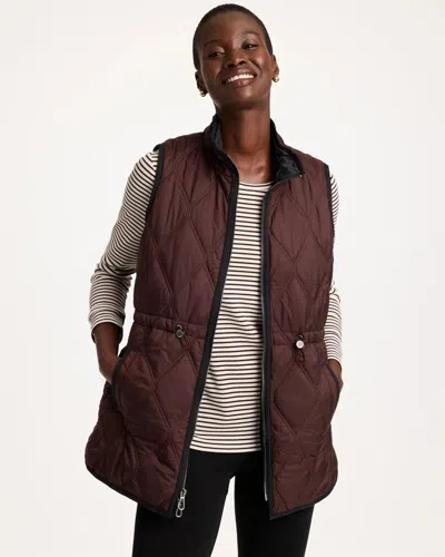 Chico's Quilted Puffer Vest In Bitter Chocolate