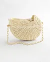 Chico's Raffia Crochet Conch Shell Bag In Neutral In Brown
