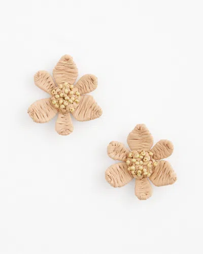 Chico's No Droop Raffia Wrapped Stud Earrings |  In Neutral