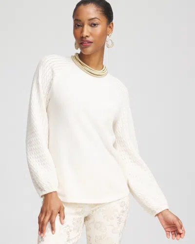 Chico's Raglan Sleeve Pullover Sweater In English Cream Size 16/18 |