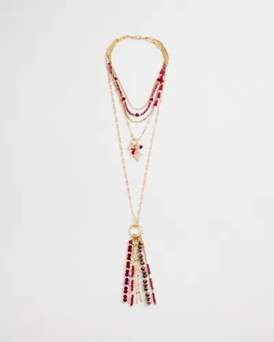 Chico's Red Convertible Multi Strand Necklace |