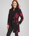 Shop Chico's Red Floral Jacquard Jacket Size Xl |  In Red Allure