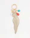 Chico's Red White/blue Goldtone Parrot Bag Charm In Gold