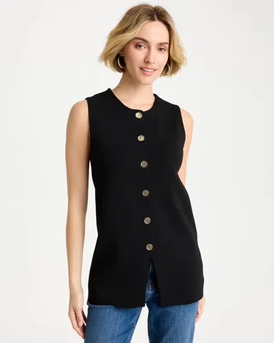 Chico's Refined Crewneck Sweater Vest In Black