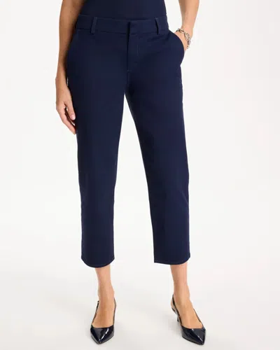 Chico's Relaxed Boyfriend Chino Crop Pants In Blue