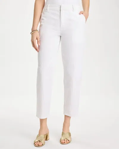 Chico's Relaxed Boyfriend Chino Crop Pants In White