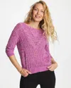 Chico's Relaxed Dolman Pullover Sweater In Violet Shadow In Purple
