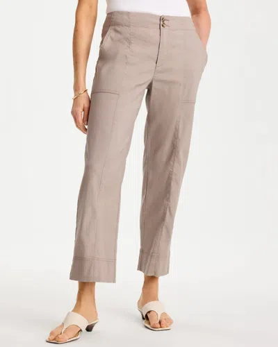 Chico's Relaxed Linen Crop Pants In Desert Rock