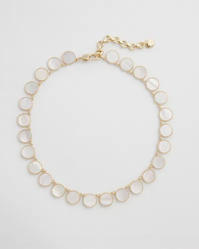 Chico's Reversible Mother Of Pearl Necklace |  In Gold
