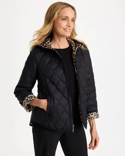 Chico's Reversible Quilted Jacket In Black