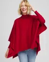 Chico's Rhinestone Embellished Poncho In Carmine Red In Red