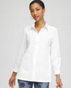 Chico's Rhinestone Embellished Poplin Tunic In White In White