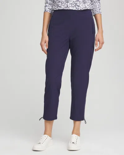 Chico's Rib Mix Cropped Pants In Blue