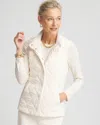 Chico's Rib Trim Quilted Vest In English Cream Size Xxl |  In English Cream