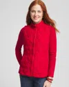 Chico's Rib Trim Quilted Vest In Size Xl |  In Red Allure