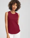 Chico's Ribbed High Neck Tank In Russet Red In Red