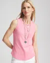 Chico's Ribbed High Neck Tank Top In Sunset Dunes Size 8/10 |  In Sunset Dunes