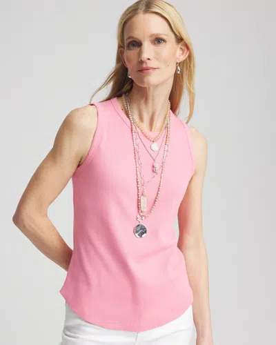 Chico's Ribbed High Neck Tank Top In Sunset Dunes Size 8/10 |