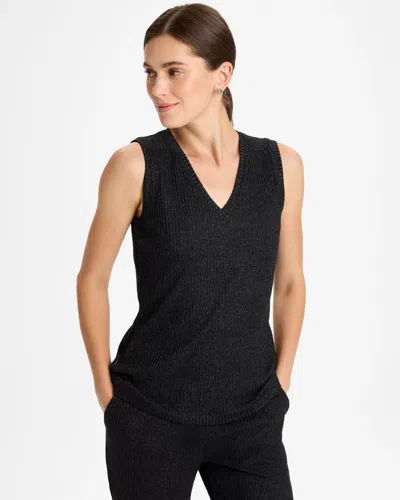Chico's Ribbed Tank In Black