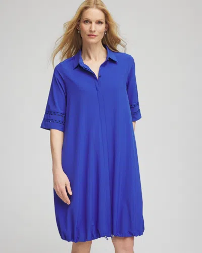Chico's Ric Rac-trim Bungee Dress In Rich Cobalt Size 20/22 |  Zenergy Activewear