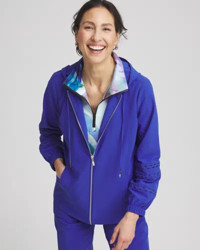 Chico's Ric Rac-trim Jacket In Rich Cobalt Size Small |  Zenergy