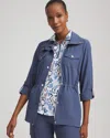 Chico's Ripstop Cargo Jacket In Canyon Blue