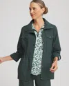 Chico's Ripstop Cargo Jacket In Darkest Spruce In Green