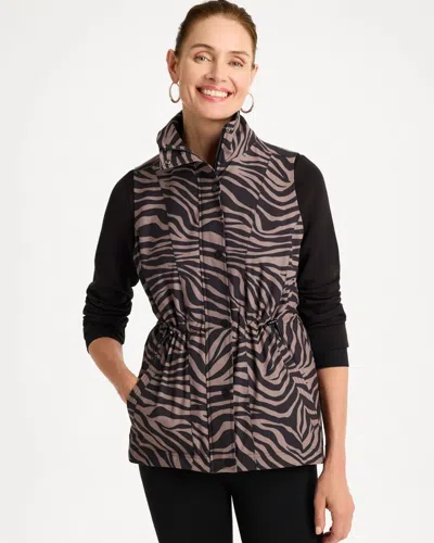 Chico's Ripstop Zebra Cargo Vest In Taupe In Urban Taupe