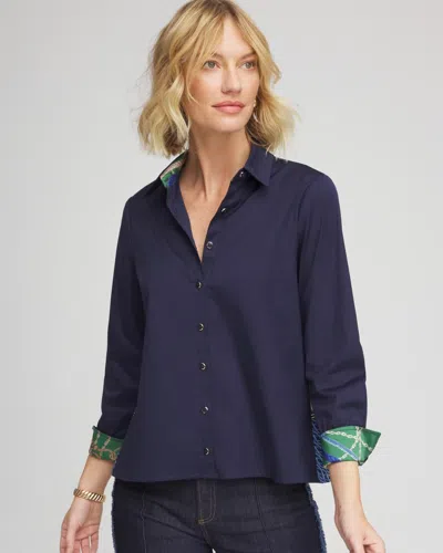 Chico's Rope Status Nautical Shirt In Blue