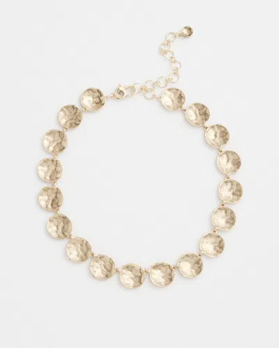 Chico's Round Disc Collar Necklace |  In Gold