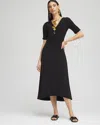 Chico's Ruched Jersey Midi Dress In Black Size 20/22 |  In Black