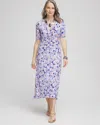 Chico's Ruched Jersey Midi Dress In Blue Size 20/22 |  In Seafaring Blue