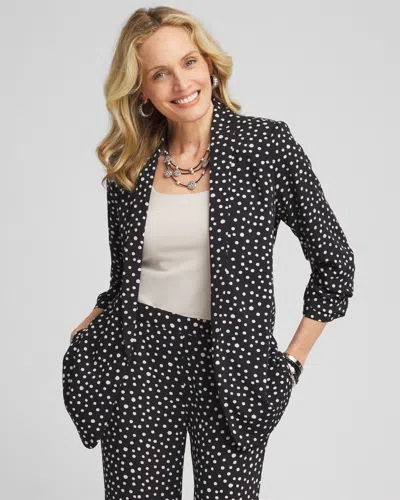 Chico's Ruched Sleeve Blazer In Black/smokey Taupe Size Xxl |