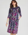Chico's Ruched Sleeve Jersey Midi Dress In Blue Size 20/22 |  In Passport Blue