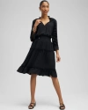 CHICO'S RUFFLE BELL SLEEVE DRESS IN BLACK SIZE 10 | CHICO'S