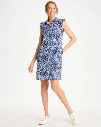 Chico's Ruffle Dress In Amparo Blue