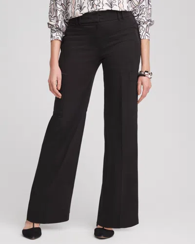 Chico's Sateen Cargo Pants In Black Size 16 |