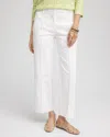 Chico's Sateen Straight-leg Cropped Pants In White Size 18 |  In Alabaster