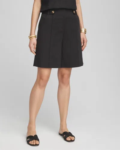 Chico's Sateen Tab-front A-line Shorts In Black