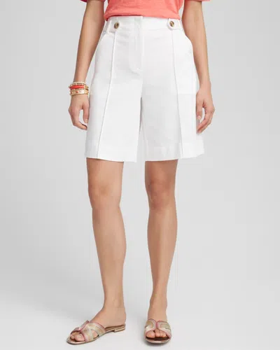 Chico's Sateen Tab-front A-line Shorts In White