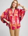 Chico's Satin Dolman Sleeve Shirt In Pink Size 10 |  In Pink Blossom