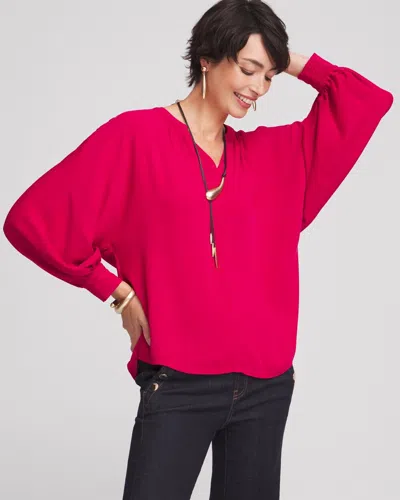 Chico's Satin Dolman Sleeve Top In Pink Size 18 |  In Pink Blossom
