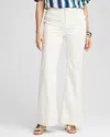 Chico's Sateen Button Flare Pants In English Cream Size 18 |  In English Cream
