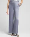 Chico's Satin Relaxed Straight Leg Pants In Gray Size 14 |  In Carbon Gray