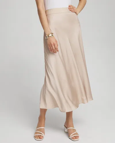 Chico's Satin Skirt In Cafe Au Lait Size 2 |  Black Label